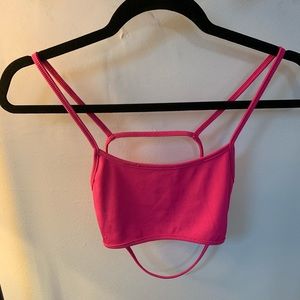Shein Hot Pink Backless Ribbed Tank Top Size Small
